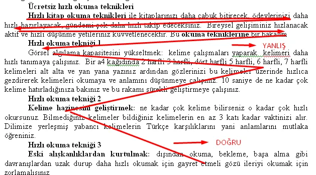 FOTO: Hızlı Okuma Teknikleri